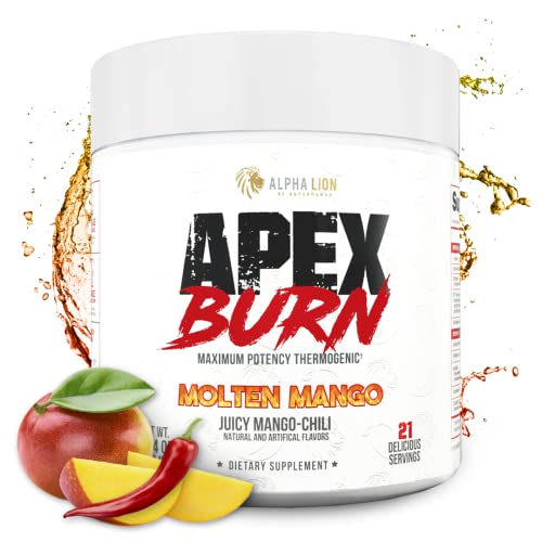 ALPHA LION Apex Burn Weight Loss Supplement, Workout Powder, Natural Thermogenic Calorie Burner, Fat Loss Support, Energy & Focus, Optimize Body Composition (21 Servings, Juicy Mango-Chili Flavor)