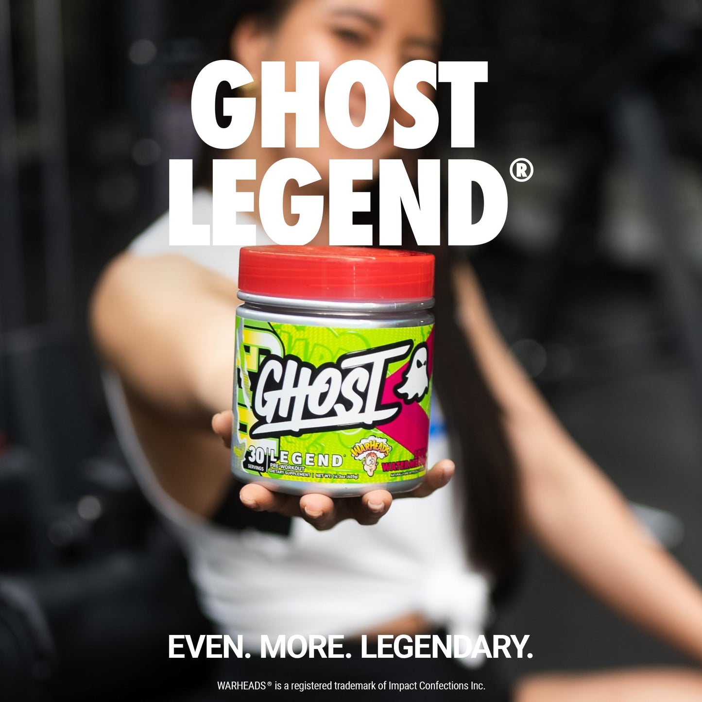 GHOST Legend V3 Pre-Workout Powder, Warheads Sour Watermelon - 30 Servings – Pre-Workout for Men & Women with Caffeine, L-Citrulline, & Beta Alanine for Energy & Focus