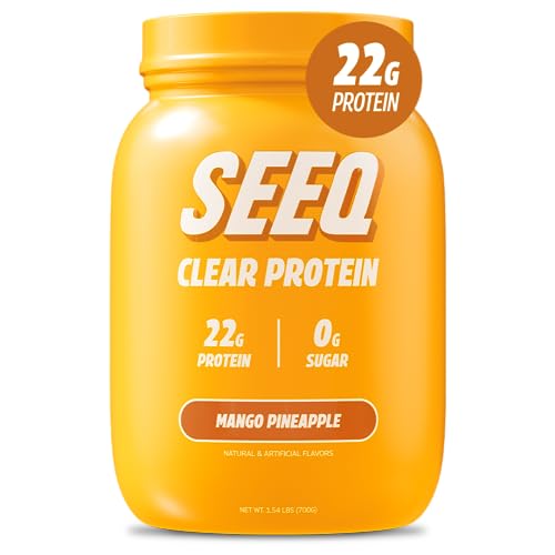 SEEQ Clear Whey Isolate Protein Powder, Mango Pineapple - 25 Servings, 22g Protein Per Serving - 0g Lactose, Sugar-Free, Keto-Friendly, Soy Free - Juice-Like Protein, Post-Workout