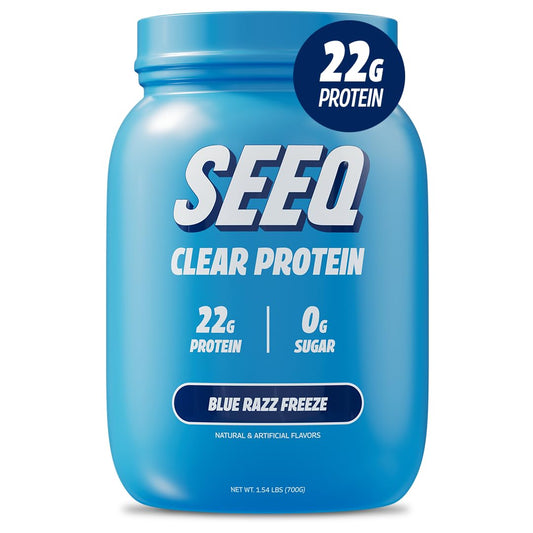 SEEQ Supply Clear Whey Isolate Protein Powder, Blue Razz Freeze - 25 Servings, 22g Protein Per Serving - 0g Lactose, Sugar-Free, Keto-Friendly, Soy Free - Juice-Like Protein, Post-Workout