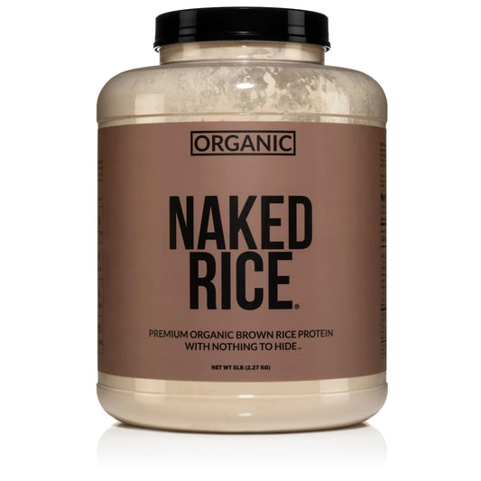 NAKED nutrition Naked Rice - Organic Brown Rice Protein Powder - Vegan Protein Powder - 5Lb Bulk, GMO Free, Gluten Free & Soy Free. Plant-Based Protein, No Artificial Ingredients - 76 Servings